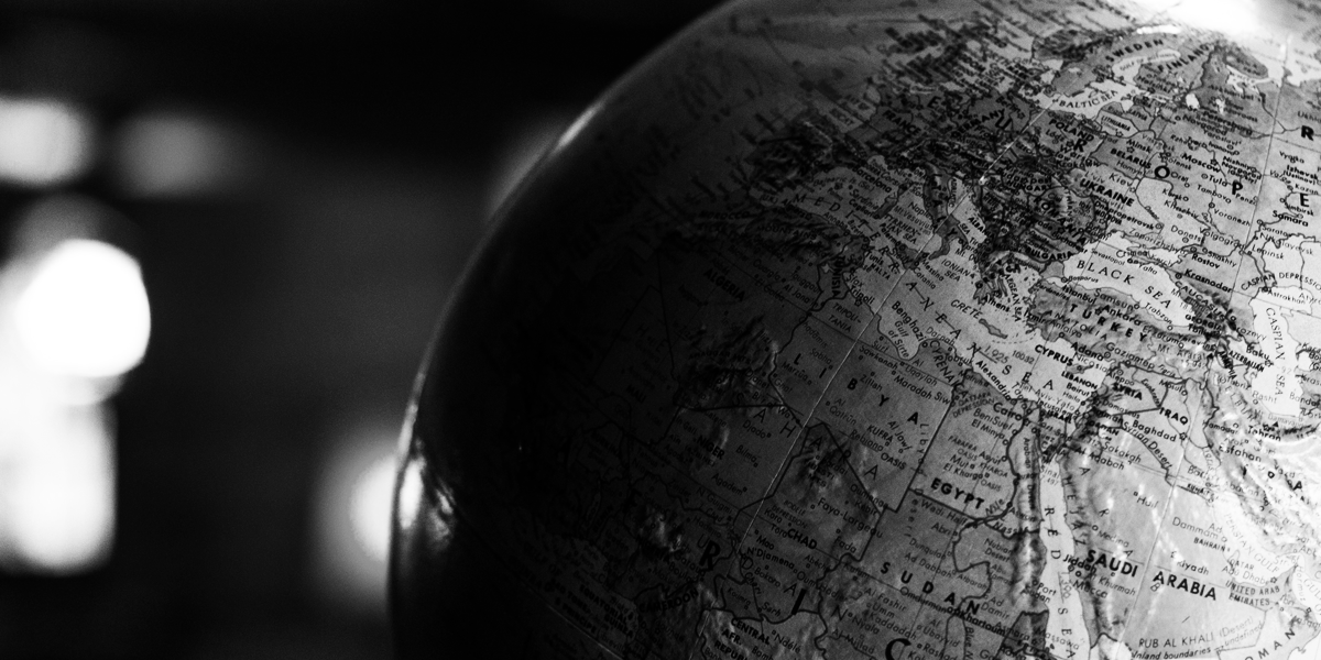 A globe symbolizing cross-border responsibility for human rights