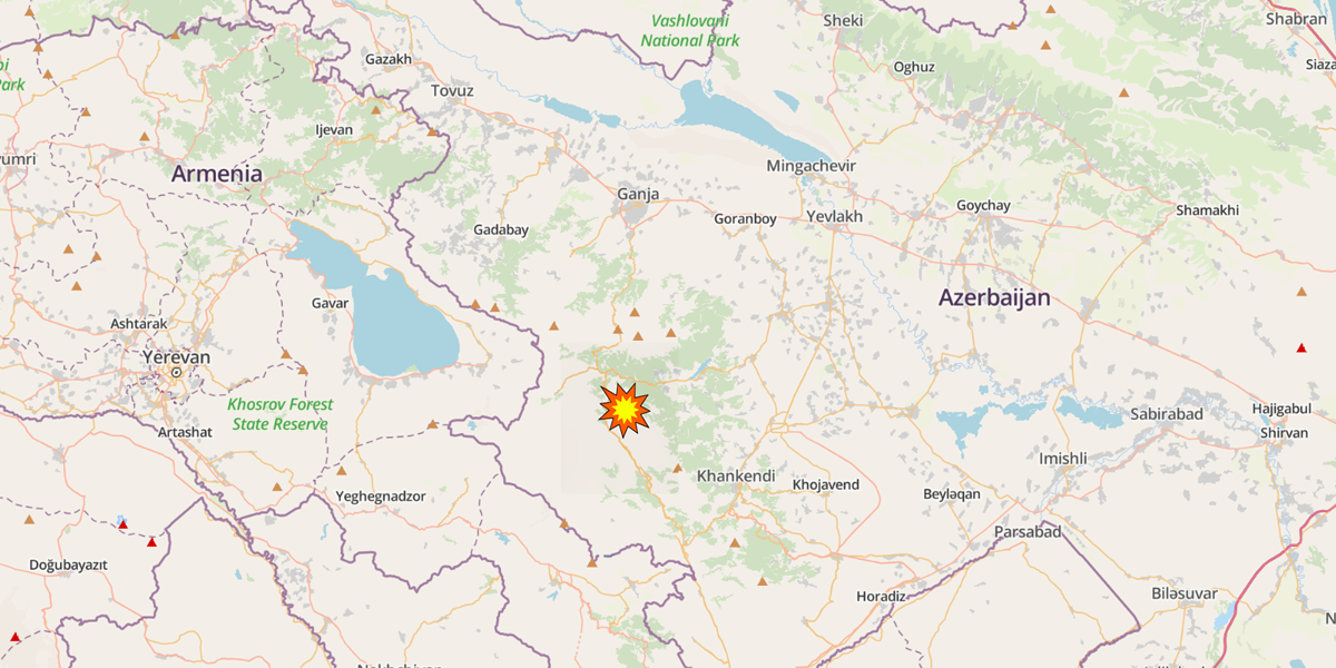 Map related to Armenia–Azerbaijan and Nagorno-Karabakh