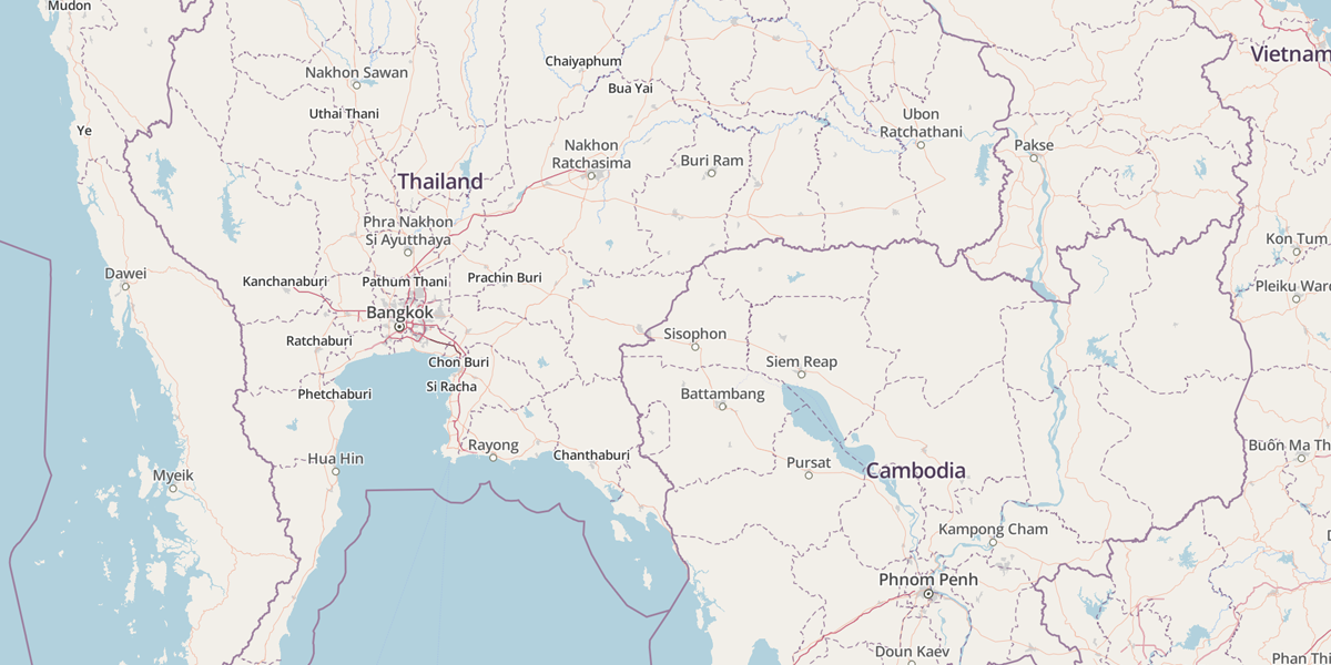 Map related to the Thailand–Cambodia border area